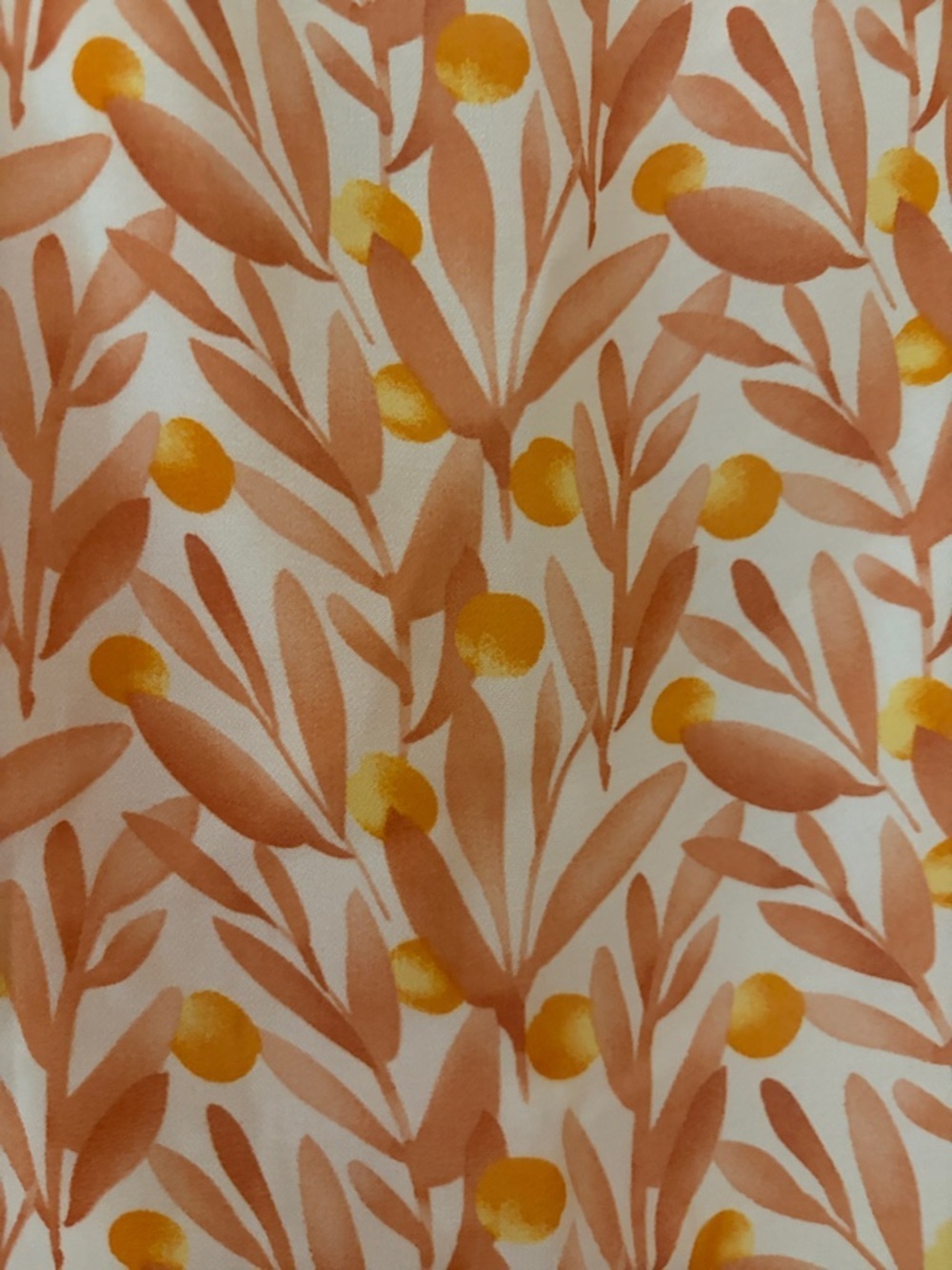 Lucy Paris two piece set orange/white olive stem pattern tie up shoulders S/ 38. - Picture 8 of 8